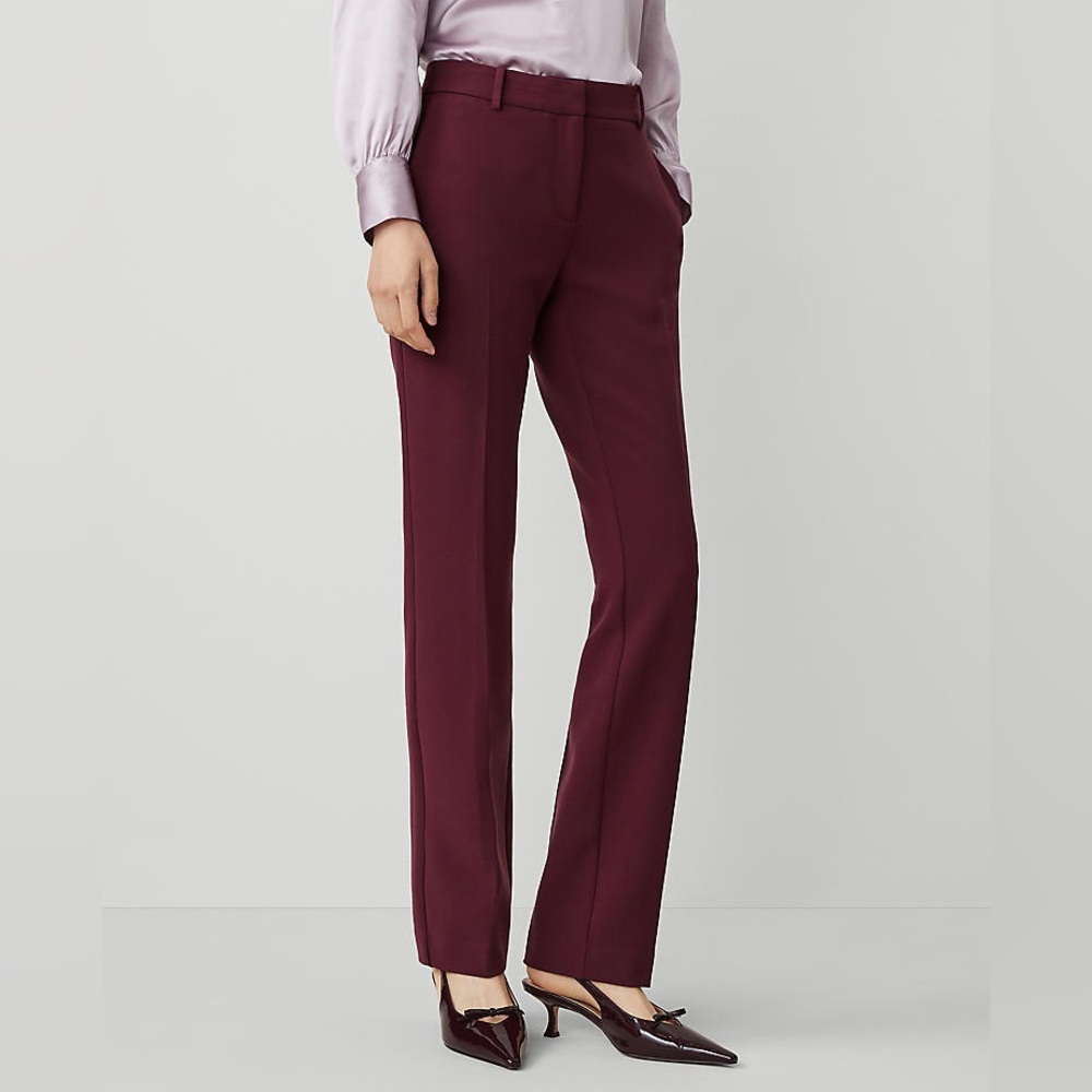 Ann Taylor Burgundy Straight Leg Pants